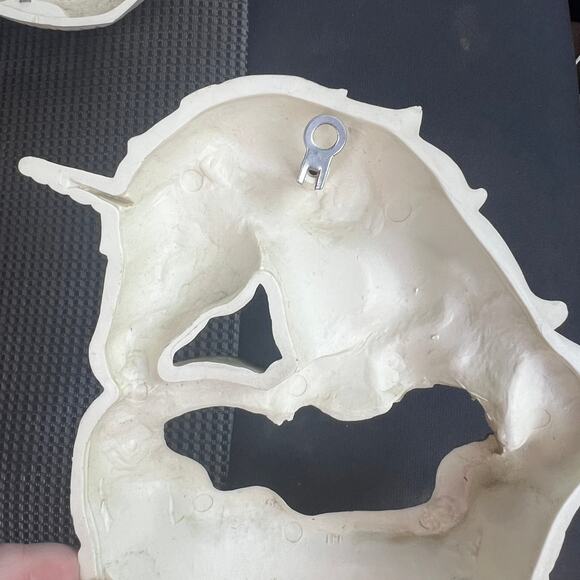 1987 Burwood Unicorn Wall Pocket Pair 2819-1 & 2819-2 Ivory Gold USA Regency - Picture 11 of 16